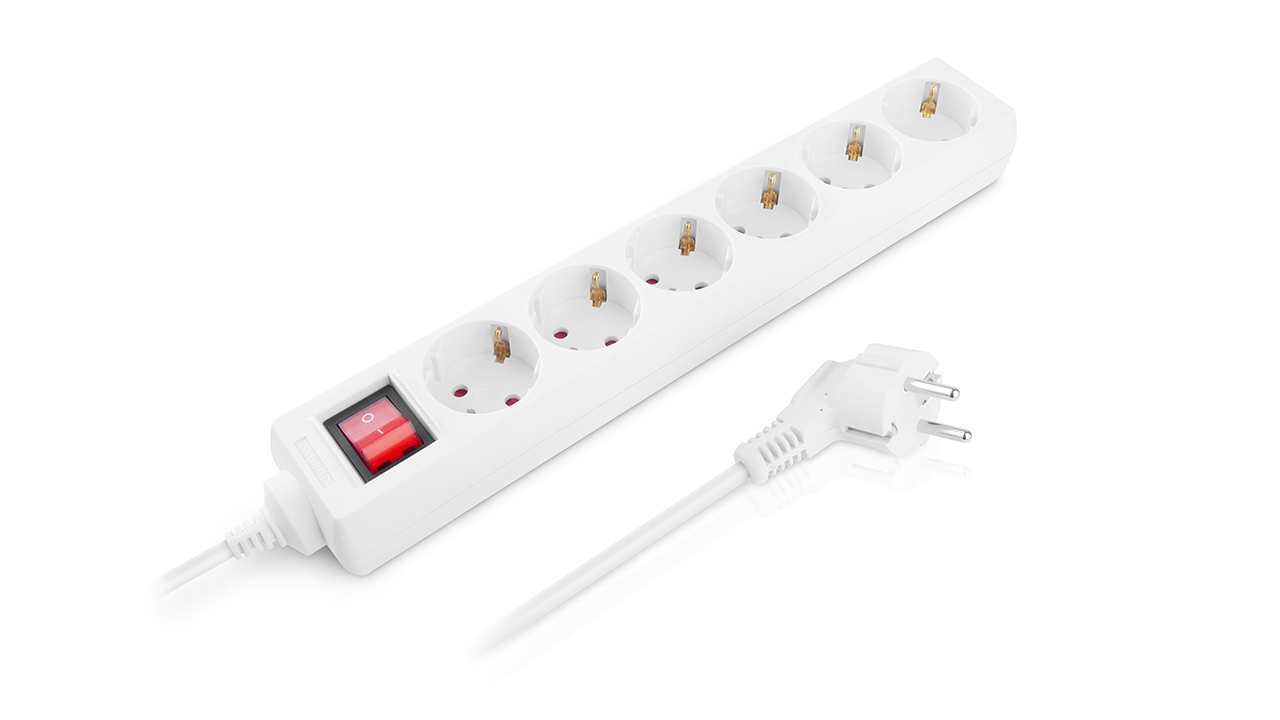 Фільтр мережевий REAL-EL RS-6 Protect M, 6 розеток 1.8 м, white (EL122300031)